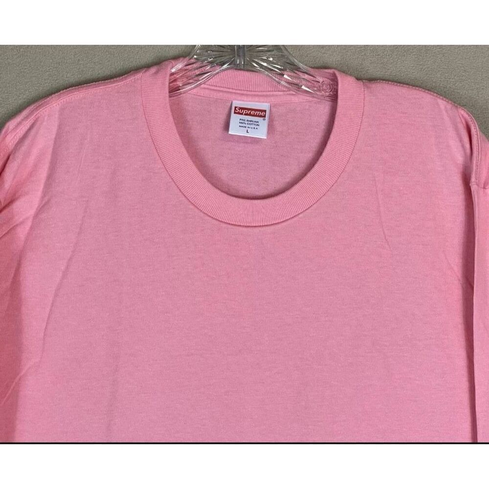 NWOT Supreme LARGE pink long sleeved t-shirt.